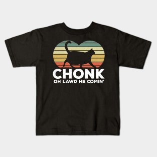 Oh Lawd He Comin Chonk Cat Funny Kids T-Shirt